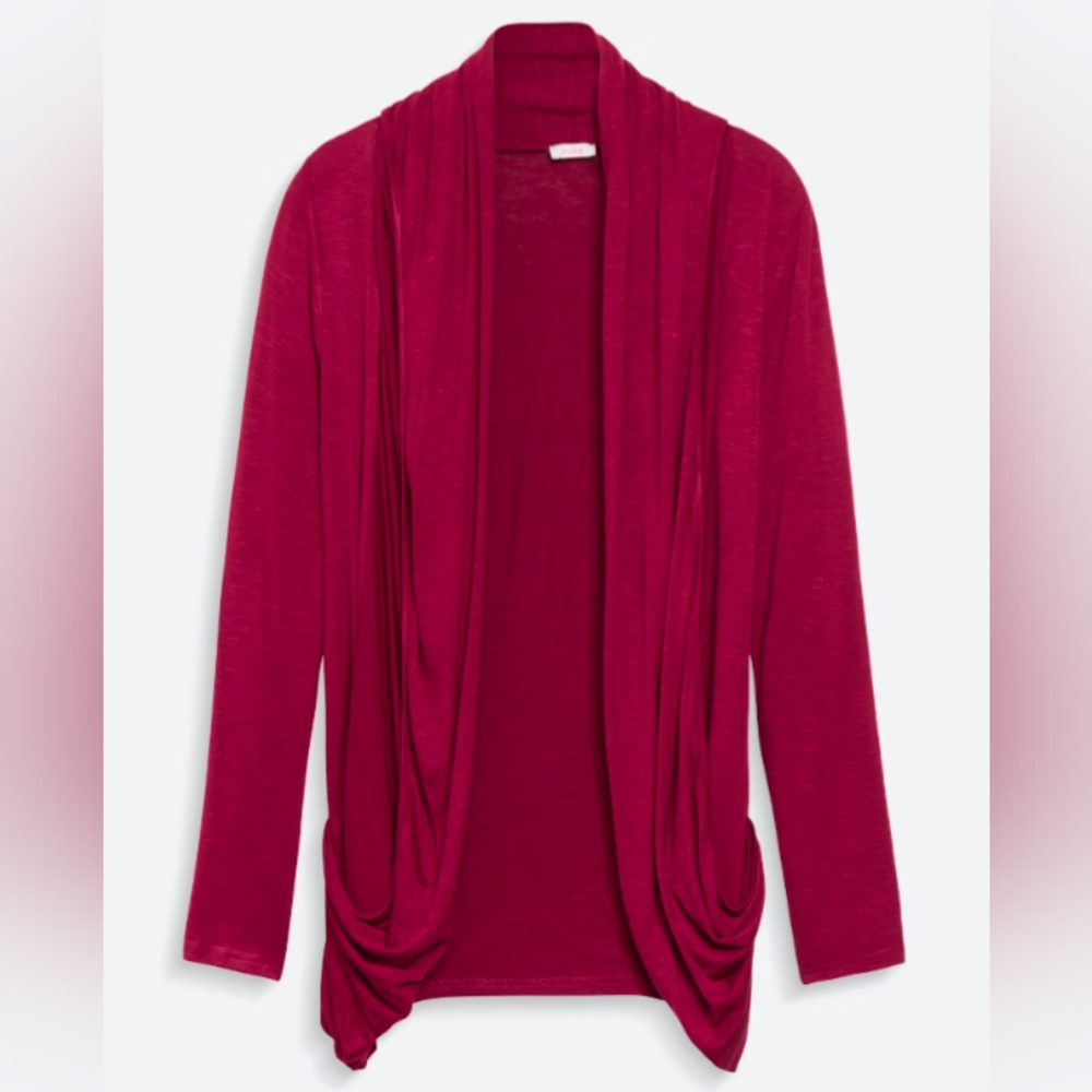 Pixley Burgundy Martina Slub Knit Open Cardigan Size Large